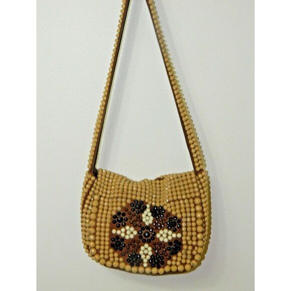 Vintage Beaded Crossbody Bag - Brown and Black - Picture 4 of 9